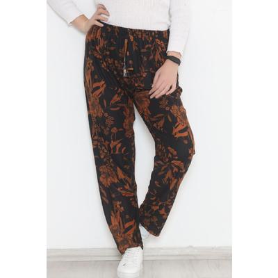 Suede Patterned Trousers Black Brown - 12402.1050.