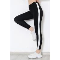 Leggings in one stripe Black and white - 10293.1567.