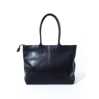 Tote Maxi made of genuine leather TM1002. BLACK