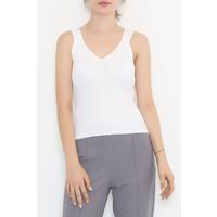 Knitwear V-Neck Tank Top Ecru - 11742.1019.