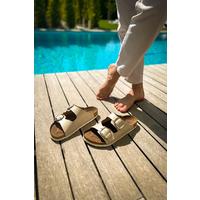 TRL001 Chekich Leather Slippers BEIGE