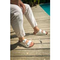 TRL001 Chekich Leather Slippers WHITE