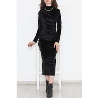 Long Velvet Dress Black - 3690.1595.