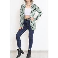 V Pattern Pique Knit Cardigan Pastelgreen - 15155.1319.