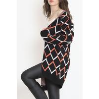 V Pattern Pique тоқылған кардиган BlackOrange - 15155.1319.