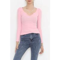 V Yaka Dekolteli Body Pembe - 9937.1567.