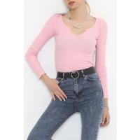 V Yaka Dekolteli Body Pembe - 9937.1567.