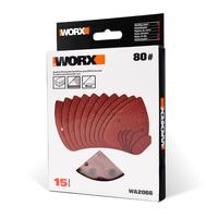 Worx Wa2066 140X90Mm 80 ұнтақ, 15 дана Велкро әмбебап тінтуір тегістеу қағазы