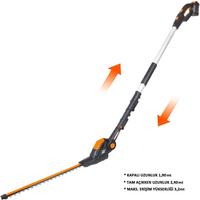 Worx Wg252E 20Volt 2.0Ah LiIon Tek Akülü 45Cm Profesyonel Teleskobik Saplı Açı Ayarlı Çit Budama