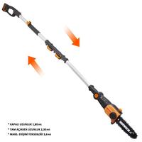 Worx Wg349E 20Volt 2.0Ah LiIon Tek Akülü 20Cm Profesyonel Teleskobik Saplı Açı Ayarlı Zincirli Dal Budama