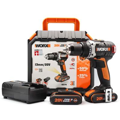 WORX WX175 20Volt/2.0Ah Li-ion Çift Akülü Kömürsüz Profesyonel Şarjlı Matkap