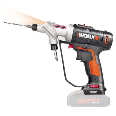 WORX WX176.9 20Volt Döner Kafa ve Çift Mandrenli Profesyonel Şarjlı Matkap + 16 Parça Uç (Akü Dahil Değildir)