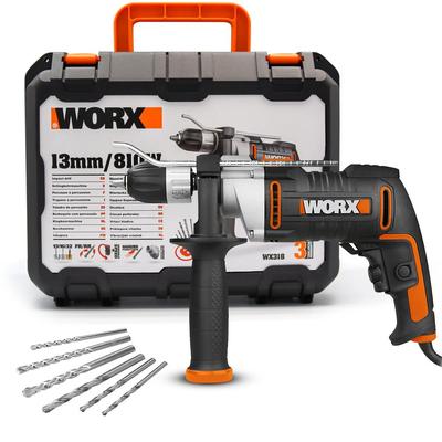 WORX WX318 810Watt 13mm Profesyonel Darbeli Matkap + 6 Adet Uç