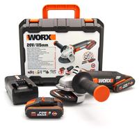 Worx Wx800 20Volt 2.0 Ah. LiIon Çift Akülü 115Mm Profesyonel Şarjlı Avuç Taşlama