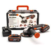 Worx Wx803 20Volt 2.0/4.0 Ah. LiIon Çift Akülü 125Mm Profesyonel Şarjlı Avuç Taşlama