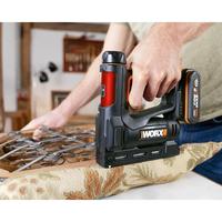 Worx Wx843 20Volt/2.0Ah. LiIon Şarjlı Profesyonel 614Mm Zımba Ve 15Mm Çivi Çakma + 3500 Adet Yedek Zımba Ve Çivi