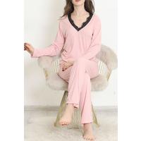 Lace Collar Polyviscon Suit Pink - 906.1287.