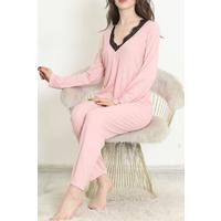 Lace Collar Polyviscon Suit Pink - 906.1287.