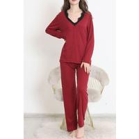 Collar Lace Polyviscon Suit Claret Red - 906.1287.