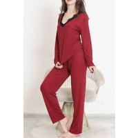 Collar Lace Polyviscon Suit Claret Red - 906.1287.