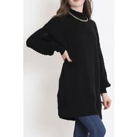 Collar Detailed Knitwear Black - 3050.1577.