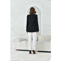Collar Embroidered Jacket Suit Black