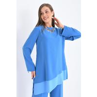 Collar Necklace Tunic Set Sky Blue