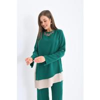 Collar Necklace Tunic Set Green