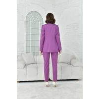 Collar Pleated Suit with Accessories Lilac