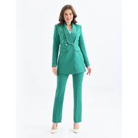 Collar Tassel Suit Green