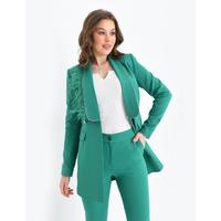 Collar Tassel Suit Green