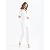 Collar Tassel Suit White