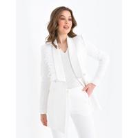 Collar Tassel Suit White