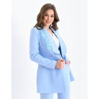 Collar Tassel Suit Baby Blue