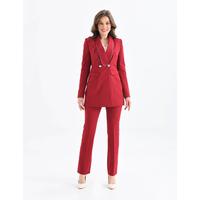 Collar Tassel Suit Claret Red