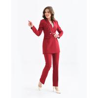 Collar Tassel Suit Claret Red