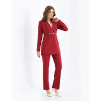 Collar Tassel Suit Claret Red