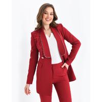 Collar Tassel Suit Claret Red