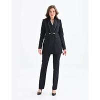 Collar Tassel Suit Black