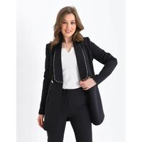 Collar Tassel Suit Black