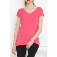 Yakası Dantelli Bluz Pembe - 11541.599.