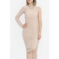 Sandy Dress with Side Lift Beige - 10004.1595.