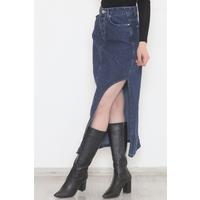 Side Slit Denim Skirt Blue - 11469.1431.