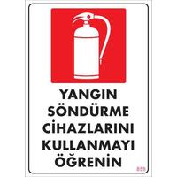 Yangın Söndürme Tüpü Uyarı Levhası 25x35 KOD:859