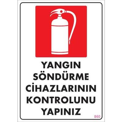 Yangın Söndürme Tüpü Uyarı Levhası 25x35 KOD:860