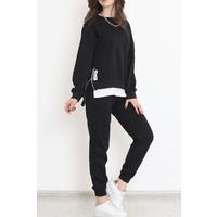 Side Zipper Tracksuit Black - 12037.5238.