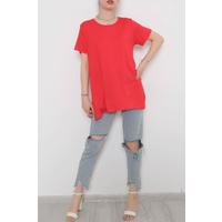 Side Slit T-Shirt Red - 10658.1095.