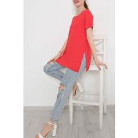 Side Slit T-Shirt Red - 10658.1095.