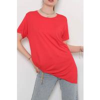 Side Slit T-Shirt Red - 10658.1095.