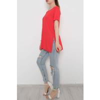 Side Slit T-Shirt Red - 10658.1095.